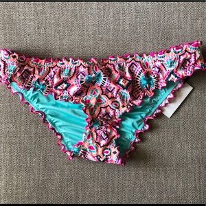 NWT Shade & Shore Neon Ruffle Bikini Bottom- L 🏝